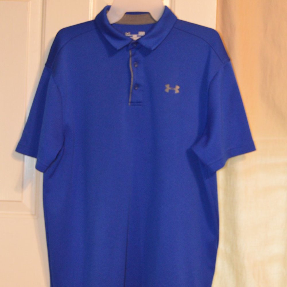 Men's UA Heatgear Loose fit polo golf shirt sz Lg